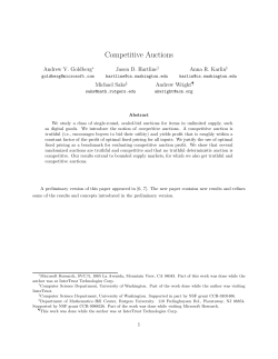 Competitive Auctions - University of Washington