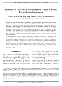 Towards an Interactive Acculturation Model: A Social Psychological