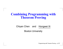 Combining Programming with Theorem Proving