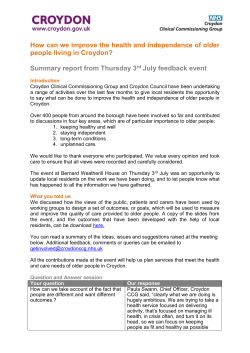 July 2014 feedback event report