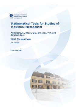Mathematical Tools for Studies of Industrial Metabolism