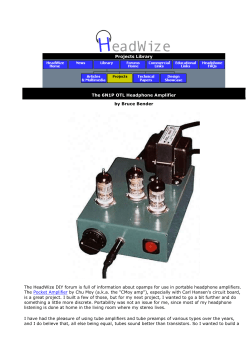 Projects Library The 6N1P OTL Headphone Amplifier by Bruce Bender