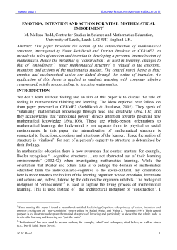 Emotion, intention and action for vital mathematical