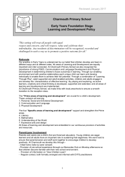 EYFS Policy - Charmouth Primary School