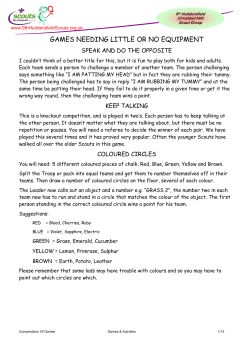 Games that Require Little or No Equipment