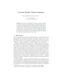 Learning Regular Omega Languages - CIS @ UPenn
