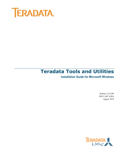 Teradata Tools and Utilities Installation Guide for Microsoft Windows