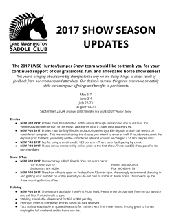 2017 show season updates - Lake Washington Saddle Club