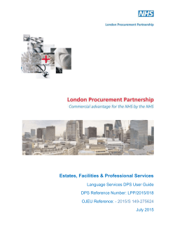 3. Accessing the DPS - London Procurement Partnership