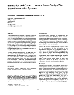 Information and Context: Lessons from a Study of Two Shared