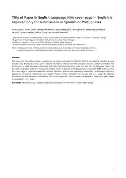 paper template - PAEE/ALE`2018