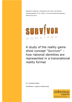 A study of the reality game show concept &ldquo;Survivor