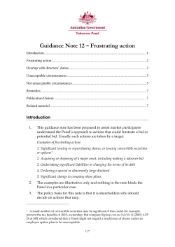 Guidance Note 12: Frustrating action