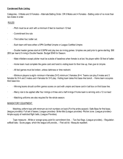 Condensed Rule Listing Categories