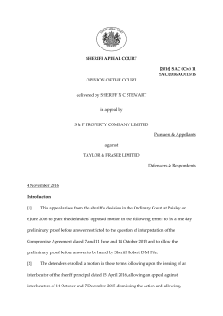 SHERIFF APPEAL COURT [2016] SAC (Civ) 11 SAC/2016/XO113