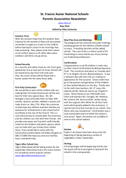 May 2014 - St. Francis Xaviers National School