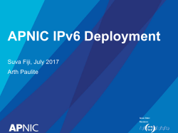 APNIC IPv6 Deployment