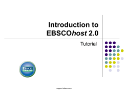 Introduction to EBSCOhost 2.0