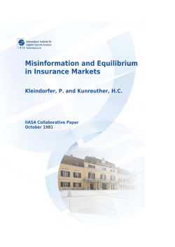 Misinformation and Equilibrium in Insurance Markets