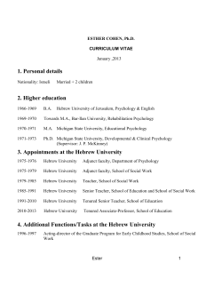 1. Personal details 2. Higher education 3. Appointments at the