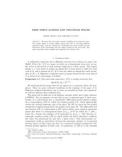 FREE TORUS ACTIONS AND TWO-STAGE SPACES 1