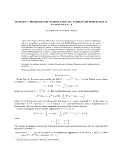 SUFFICIENT CONDITIONS FOR INTERPOLATION AND SAMPLING