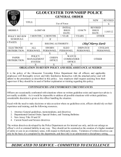 gloucester township police general order