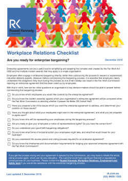Workplace Relations Checklist