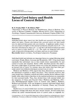 Spinal cord injury and health locus of control beliefs