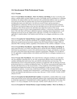 12.2 Involvement With Professional Teams.