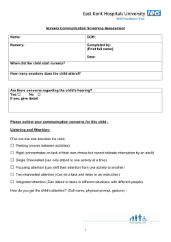Nursery Communication Screening Assessment