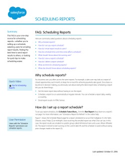 Scheduling Reports