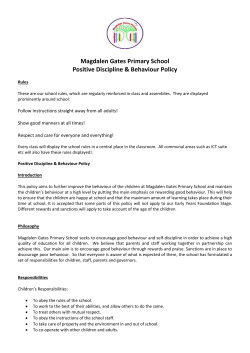 Positive Discipline - Magdalen Gates Primary