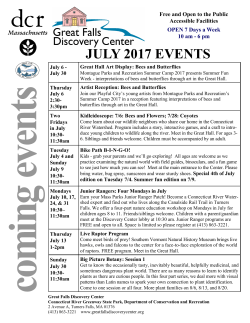 july 2017 events - Great Falls Discovery Center