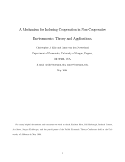 A Mechanism for Inducing Cooperation in Non
