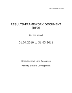 Format of the Results-Framework Document (RFD)