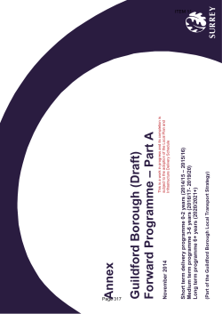 Annex Guildford Borough (Draft) Forward Programme &ndash; Part A Nov