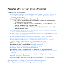 Accepted Offer through Closing Checklist