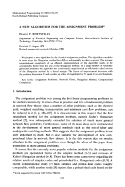A new algorithm for the assignment problem
