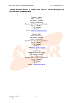 Exploring customers` reaction to product recall messages: the role of