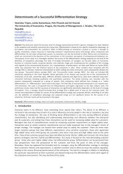Determinants of a Successful Differentiation Strategy