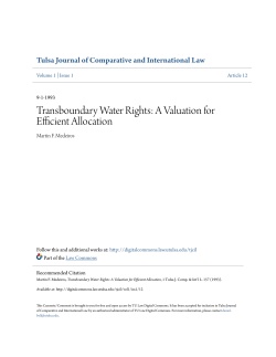 Transboundary Water Rights: A Valuation for Efficient Allocation