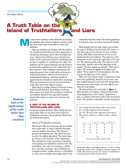 A Truth Table on the Island of Truthtellers and Liars