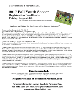 2017 Fall Youth Soccer - Town of Deerfield, NH