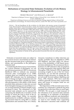 Robustness of Ancestral State Estimates