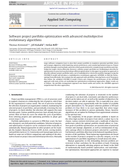 Software project portfolio optimization with advanced multiobjective