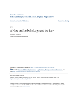 A Note on Symbolic Logic and the Law