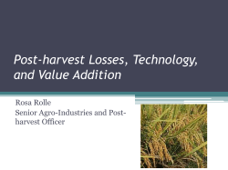 B1-Post-harvest losses, technology, and value addition