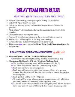 monthly quiz game @ team meetings relay team feud championship