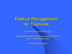 Festival Planning and Management